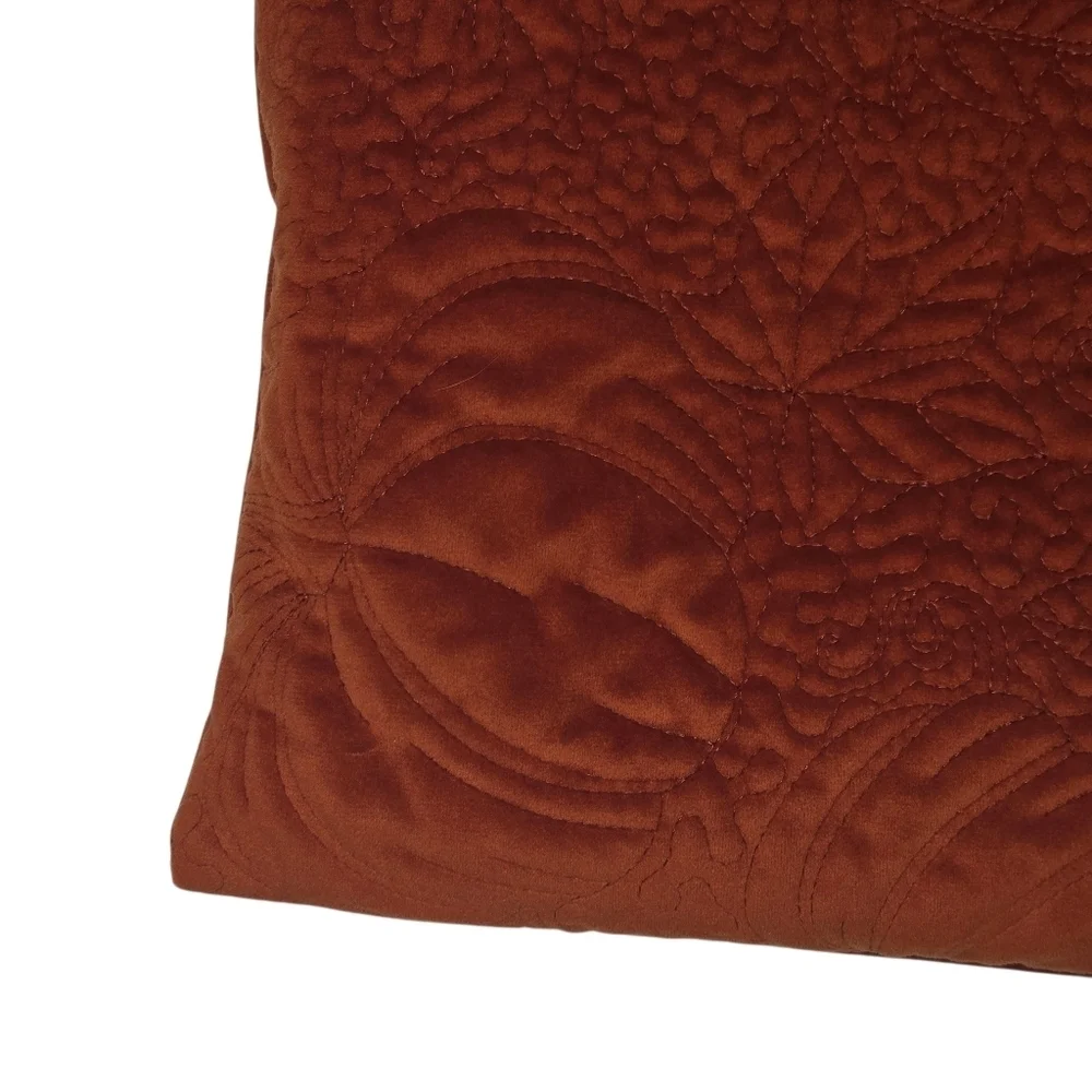 Brooks Brothers Terracotta Pumpkin Stitch Quilted Square Pillow Sham Case